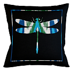 Подушка декоративная стрекоза сине-зеленая Ikat Pattern варинант исполнения - 1 | Loft Concept в Нижнем Новгороде