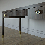 Письменный стол Elsa Dreams Walnut Шпон дерево с двумя ящиками варинант исполнения - 4 | Loft Concept в Нижнем Новгороде