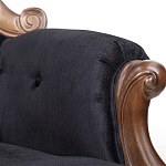 Кресло с мягкой обивкой из черного велюра на 4-х деревянных ножках Evelyn Classical Armchair варинант исполнения - 5 | Loft Concept в Нижнем Новгороде