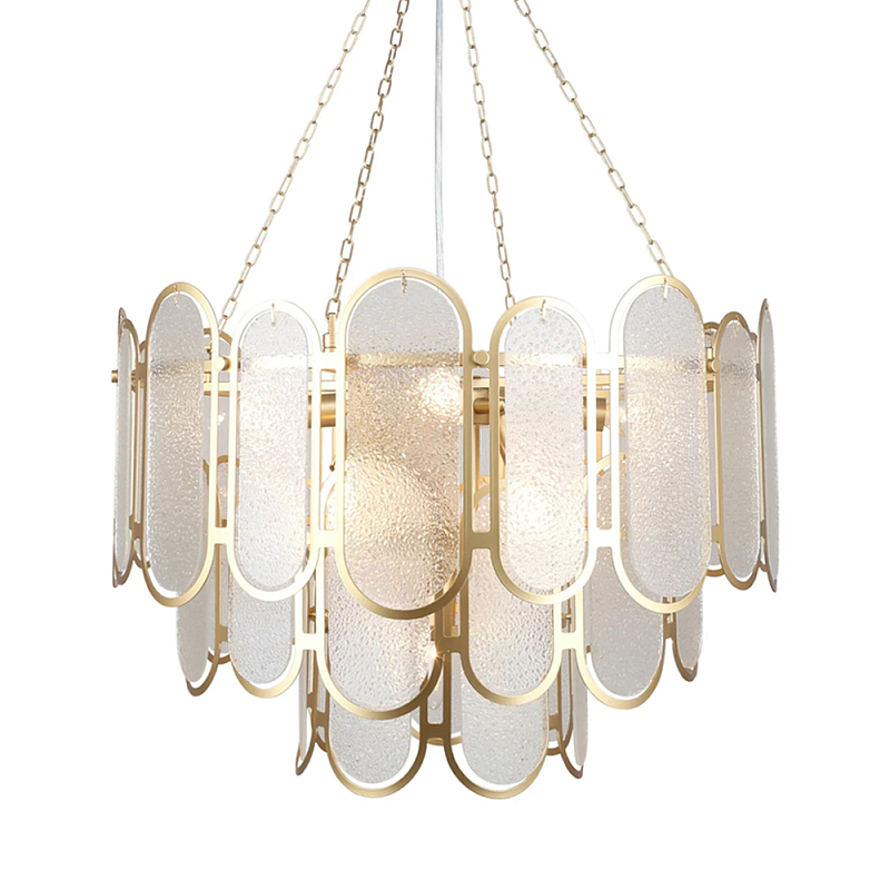 Люстра с многослойным эффектом из овальных элементов из непрозрачного стекла Conformation Латунь в Нижнем Новгороде | Loft Concept 