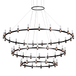 Люстра подвесная с тремя круглыми ярусами и цилиндрическими плафонами Arnaut Light варинант исполнения - 1 | Loft Concept в Нижнем Новгороде