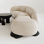 Диван Cannes трехместный с обивкой букле молочного цвета варинант исполнения - 2 | Loft Concept в Нижнем Новгороде