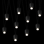 Подвесной светильник черными плафонами на длинных пересекающихся тросах Construction варинант исполнения - 10 | Loft Concept в Нижнем Новгороде