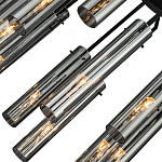 Люстра со стеклянными цилиндрическими плафонами Luminous Cylinders Smoky варинант исполнения - 5 | Loft Concept в Нижнем Новгороде