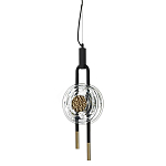 Подвесной светильник черного цвета с прозрачным стеклянным плафоном и золотистой центральной вставкой Virelia  варинант исполнения - 1 | Loft Concept в Нижнем Новгороде