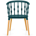 Пластиковый стул на ножках из массива бука Ferret Spiral Green варинант исполнения - 2 | Loft Concept в Нижнем Новгороде