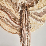 Овальный Современный Гобелен Абстракция в бежевых тонах Shallow варинант исполнения - 2 | Loft Concept в Нижнем Новгороде