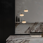 Подвесной светильник с плафоном в виде эллипса из белого алебастра Cryptocrystalline Stone варинант исполнения - 6 | Loft Concept в Нижнем Новгороде