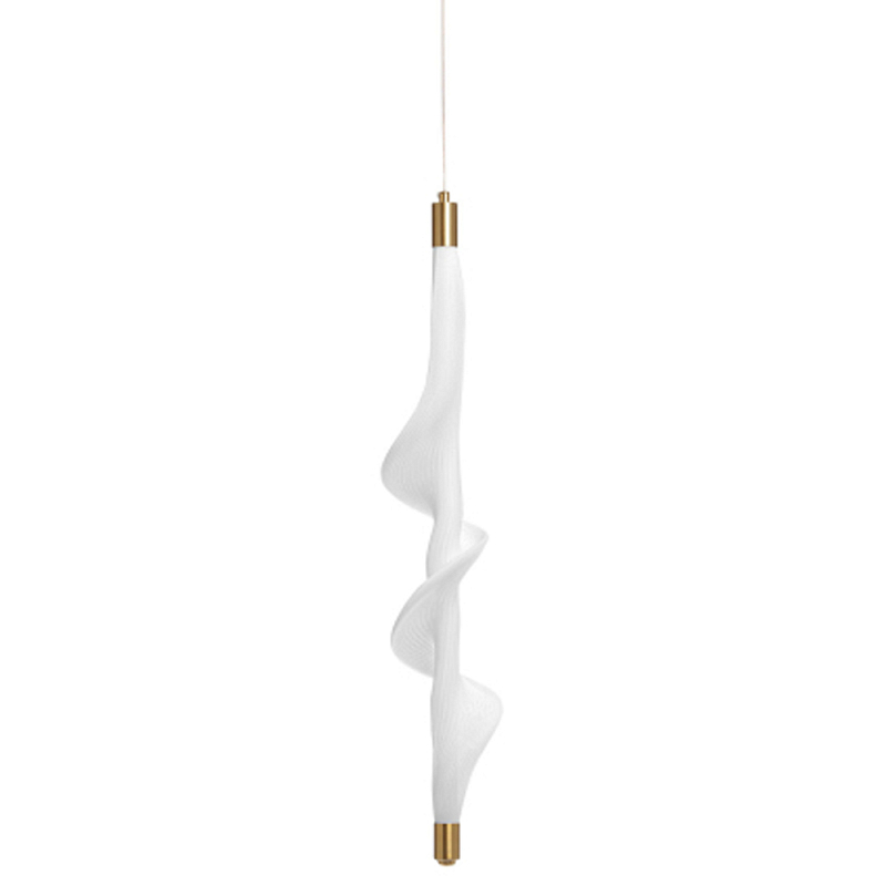 Люстра с белым скрученным плафоном Golden Swirl Белый Латунь в Нижнем Новгороде | Loft Concept 