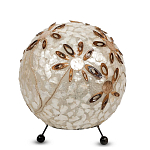 Настольная лампа из перламутра на металлическом каркасе Indonesian Ball варинант исполнения - 2 | Loft Concept в Нижнем Новгороде