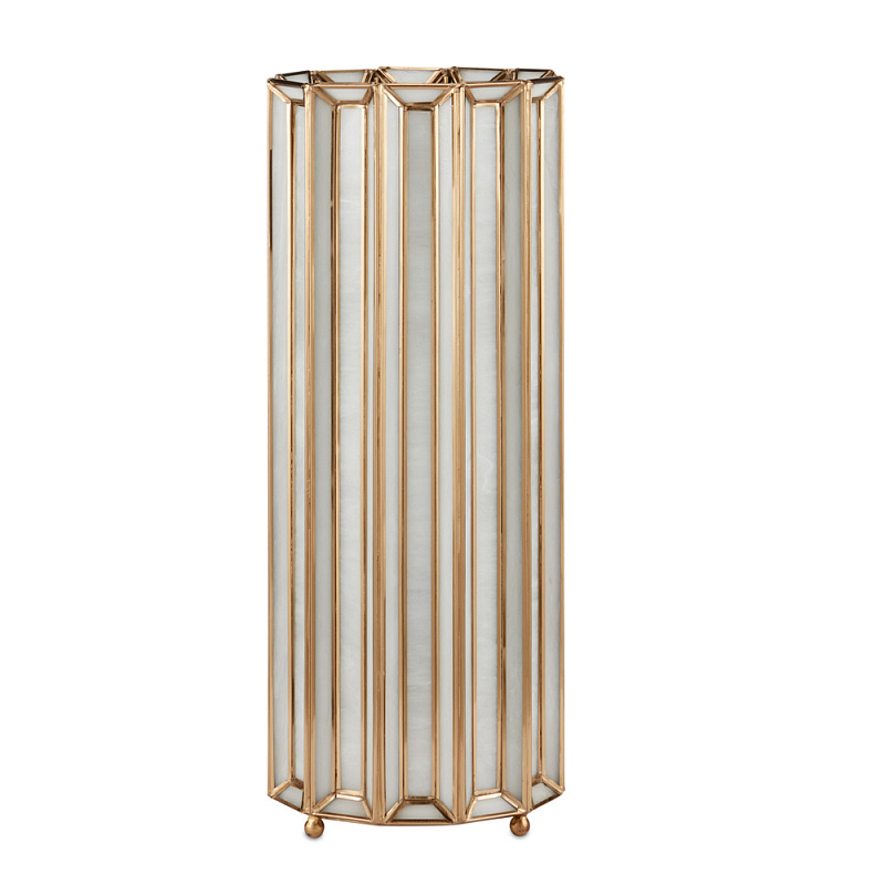 Настольная лампа в форме цилиндра фактурная Soft Glow Lamps Молочный Латунь в Нижнем Новгороде | Loft Concept 