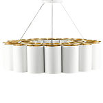 Люстра круглая фактурная в сочетании белого и золотого цвета Wide Stripes of Ribbon варинант исполнения - 3 | Loft Concept в Нижнем Новгороде