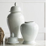 Ваза белая с крышкой однотонная Chinoiserie Ceramics варинант исполнения - 3 | Loft Concept в Нижнем Новгороде