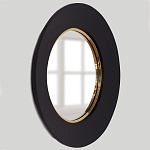 Чёрное настенное зеркало с золотым кантом Porunalia варинант исполнения - 1 | Loft Concept в Нижнем Новгороде