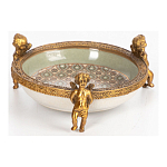 Чаша фарфоровая на бронзовых ножках в виде ангелов Porcelain Angels of Paradise варинант исполнения - 2 | Loft Concept в Нижнем Новгороде