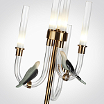 Торшер с 2-мя фигурками птиц на изогнутых прозрачных трубках Ganthea варинант исполнения - 3 | Loft Concept в Нижнем Новгороде