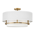 Потолочный светильник с двухслойным белым текстильным абажуром Hinkley варинант исполнения - 1 | Loft Concept в Нижнем Новгороде