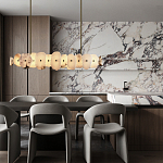 Подвесной светильник с фигурными элементами из белого алебастра Cryptocrystalline Stone варинант исполнения - 9 | Loft Concept в Нижнем Новгороде