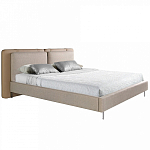 Кровать двуспальная серая с изголовьем из экокожи и ткани Modern Look варинант исполнения - 1 | Loft Concept в Нижнем Новгороде