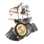 Часы настольные в виде парусника из натурального камня Обсидиан Sailboat Stone Clock варинант исполнения - 5 | Loft Concept в Нижнем Новгороде