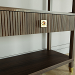 Стеллаж Elsa Dreams Walnut со стеклянными полками и ящиком варинант исполнения - 5 | Loft Concept в Нижнем Новгороде