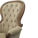 Кресло с мягкой обивкой из светло-коричневого велюра на 4-х деревянных ножках Evelyn Classical Armchair варинант исполнения - 5 | Loft Concept в Нижнем Новгороде