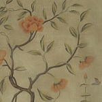 Обои ручная роспись Gustavian Tree of Life Special Colourway on brown Williamsburg варинант исполнения - 1 | Loft Concept в Нижнем Новгороде