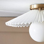 Потолочный светильник с белым плиссированным абажуром Headquarters варинант исполнения - 3 | Loft Concept в Нижнем Новгороде