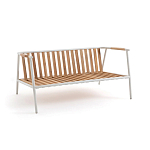 Садовый 2-х местный диван с подлокотниками из тика White варинант исполнения - 5 | Loft Concept в Нижнем Новгороде