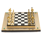 Шахматы из бронзы и натуральных камней Долерит и Мрамор с гравировкой Decorative Thematic Chess варинант исполнения - 1 | Loft Concept в Нижнем Новгороде