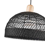 Подвесной светильник с округлым абажуром из черного ротанга Wicker Furniture варинант исполнения - 3 | Loft Concept в Нижнем Новгороде