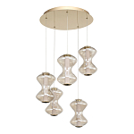 Люстра светодиодная с стеклянными волнообразными плафонами Amphora of Light варинант исполнения - 3 | Loft Concept в Нижнем Новгороде