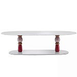 Дизайнерский журнальный стол на 2-х фигурных ножках с подстольем Lycad варинант исполнения - 1 | Loft Concept в Нижнем Новгороде