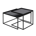 Комплект столиков с квадратными столешницами черные Black Table Combination варинант исполнения - 1 | Loft Concept в Нижнем Новгороде