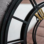 Зеркало настенное в чёрной металлической раме в виде часов Mirror Tower Clock варинант исполнения - 2 | Loft Concept в Нижнем Новгороде