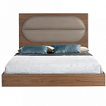 Кровать двуспальная с высоким изголовьем из дерева и подушек из экокожи Modern Look варинант исполнения - 3 | Loft Concept в Нижнем Новгороде