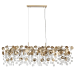 Люстра линейная с подвесками в форме монеток и золотистыми круглыми элементами из металла в виде лепестков FAIRYTREE Light варинант исполнения - 2 | Loft Concept в Нижнем Новгороде