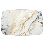 Обеденный стол с прямоугольной столешницей из стекла на черных металлических ножках White Marble варинант исполнения - 2 | Loft Concept в Нижнем Новгороде