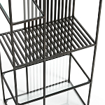 Стеллаж из металла и стекла Menzie Black Stripes Metal Rack варинант исполнения - 4 | Loft Concept в Нижнем Новгороде