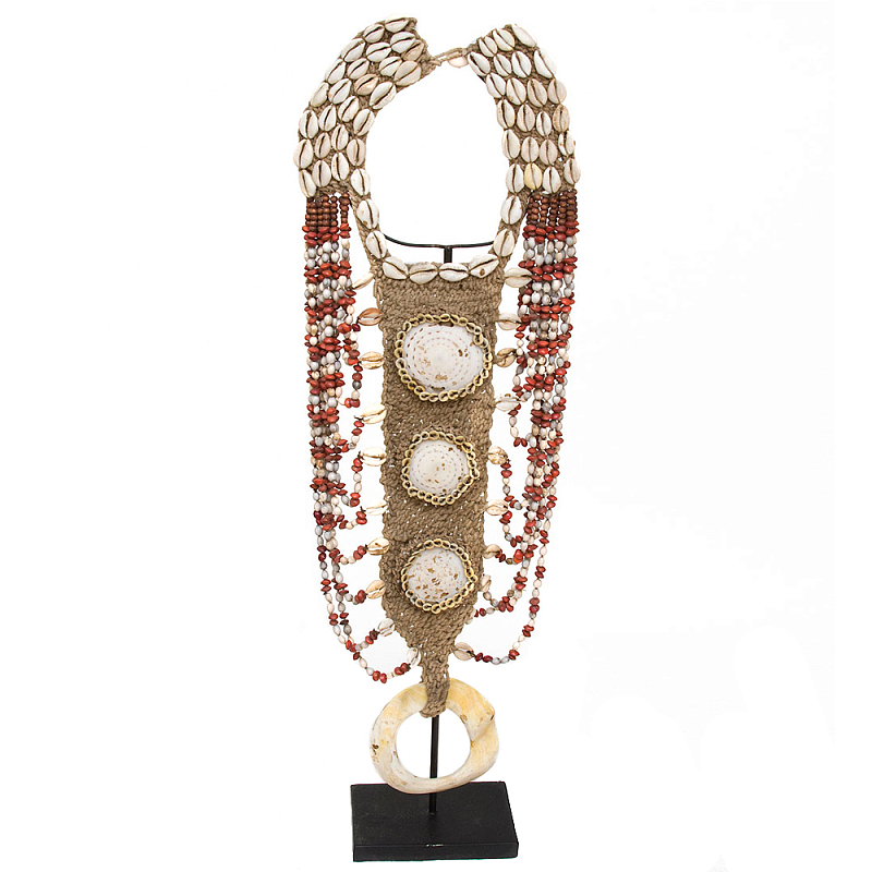 Этническое ожерелье из ракушек Aboriginal Long Necklace Shells Бежевый Коричневый Красный Белый в Нижнем Новгороде | Loft Concept 