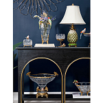 Ваза из прозрачного стекла с бронзовыми ножками и фигурками попугаев Eden Garden porcelain and bronze варинант исполнения - 5 | Loft Concept в Нижнем Новгороде