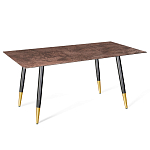 Стол обеденный с коричневой прямоугольной столешницей из керамики на четырех металлических ножках Brown Ceramics варинант исполнения - 1 | Loft Concept в Нижнем Новгороде