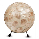 Настольная лампа из перламутра на металлическом каркасе Indonesian Circle варинант исполнения - 2 | Loft Concept в Нижнем Новгороде