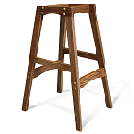 Барный стул со спинкой на 4-х деревянных ножках Коричневый Велюр Vendramin Chair  варинант исполнения - 5 | Loft Concept в Нижнем Новгороде