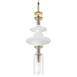 Подвесной светильник со стеклянными элементами и бронзовыми вставками Высота 62 см Gabriel Scott Luna варинант исполнения - 7 | Loft Concept в Нижнем Новгороде