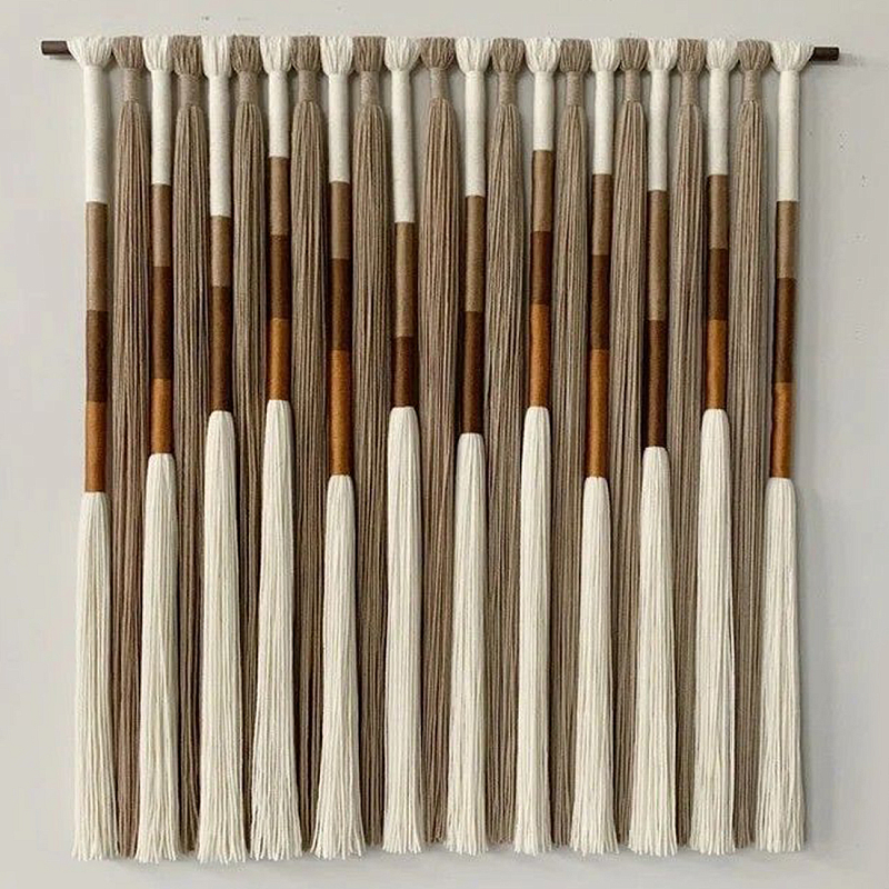 Текстильное Панно Макраме для ресторана Mexico Wall Hanging  Белый Мульти в Нижнем Новгороде | Loft Concept 