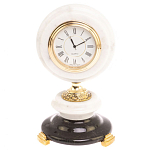 Часы настольные бронзовые из натуральных камней Мрамор и Змеевик Stone Clock варинант исполнения - 1 | Loft Concept в Нижнем Новгороде