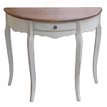 Деревянная консоль полукруглая с ящиком в стиле прованс Interiors Romance варинант исполнения - 1 | Loft Concept в Нижнем Новгороде