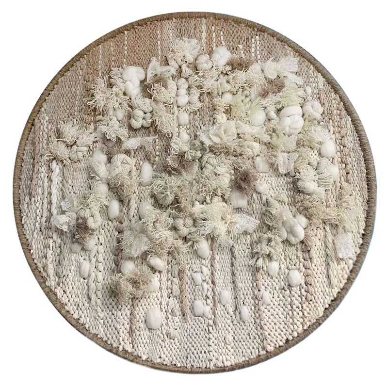 Круглый Вязанный Гобелен Абстракция Breath of Mist Wall Hanging Светло-бежевый Коричневый в Нижнем Новгороде | Loft Concept 