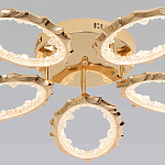 Потолочная люстра с 5-ю светодиодными лампами с золотистым каркасом Ring of Fire варинант исполнения - 2 | Loft Concept в Нижнем Новгороде